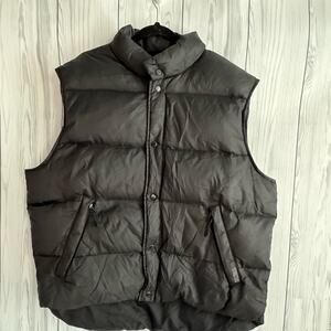 Y2K Structure Duck Down Puffer Vest Mens XL Black Jacket Coat